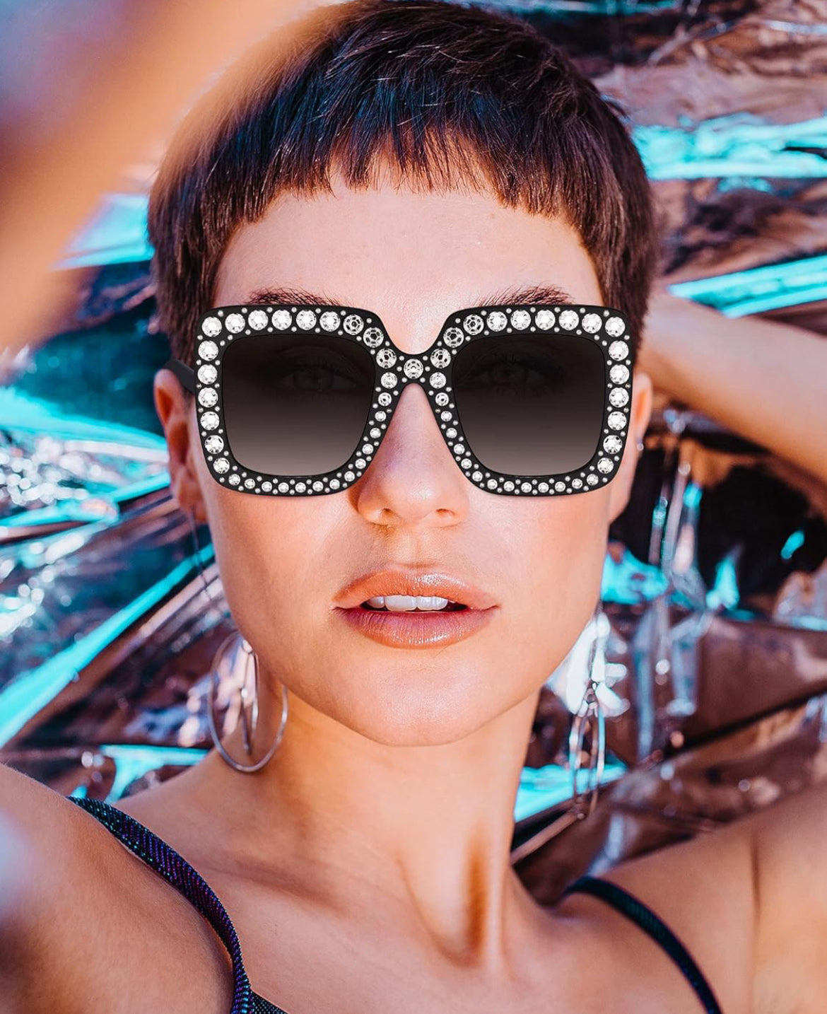 Square Diamond Rhinestone Sunglasses