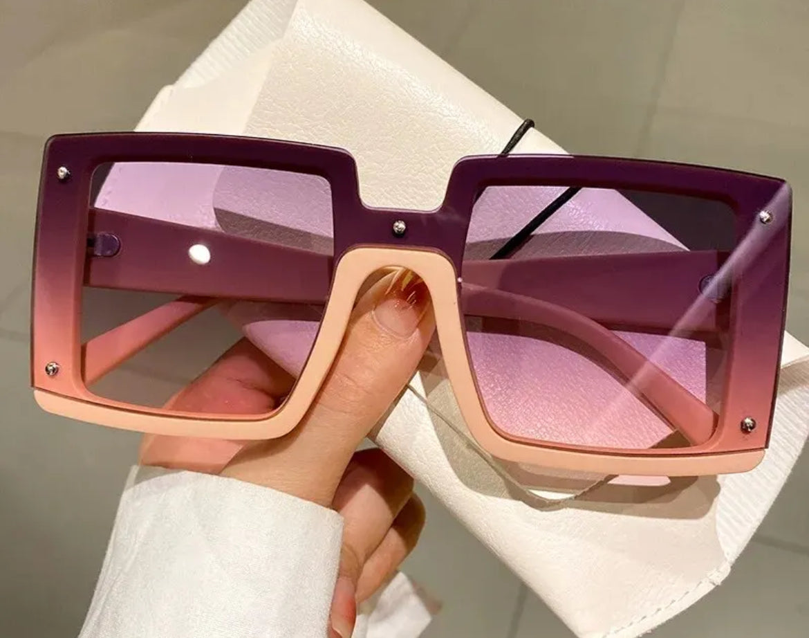 Square frame tinted Colored Sunglasses