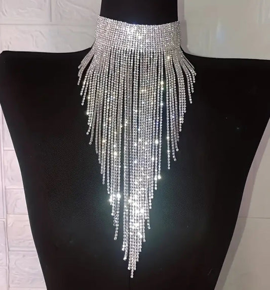 Silver Sparkling Diamond Necklace