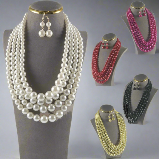 Pearl Necklace/Earring Set