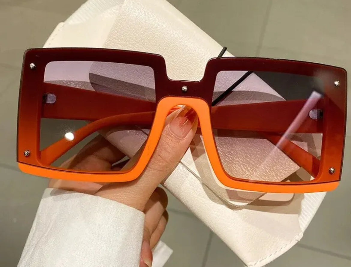 Square frame tinted Colored Sunglasses