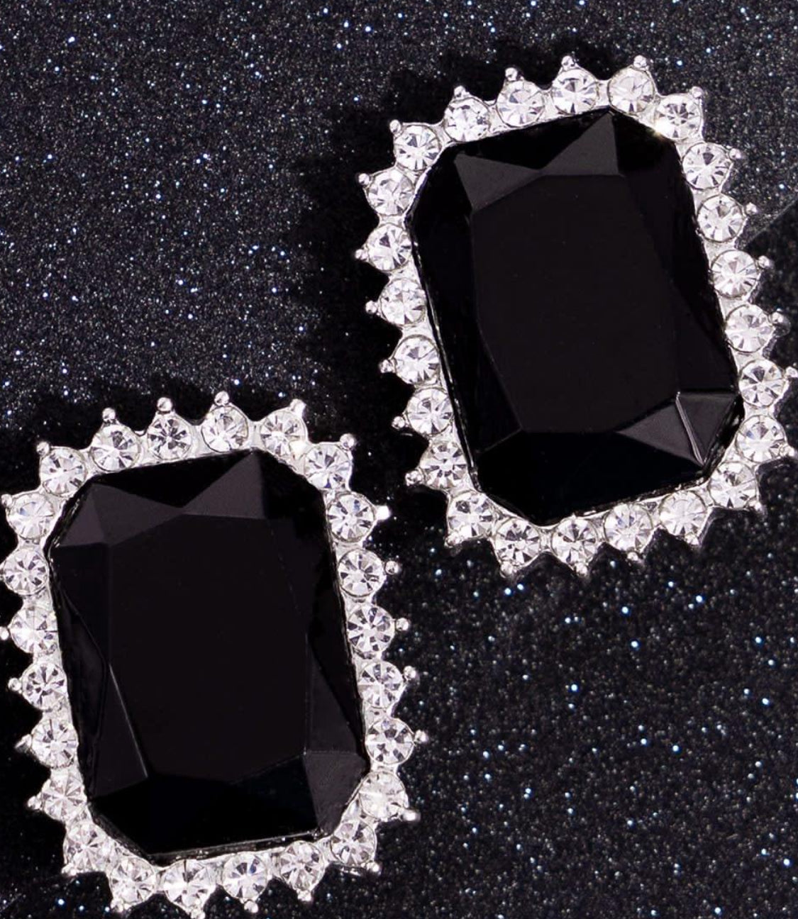 Black Diamond Square Earrings